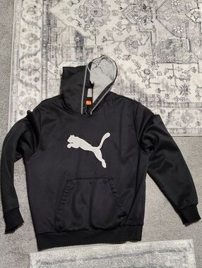 Puma Black Hoodie with White Puma Logo